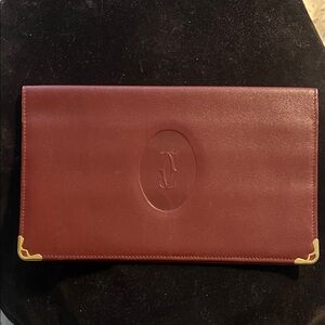 Elegant Cartier Burgundy Leather wallet